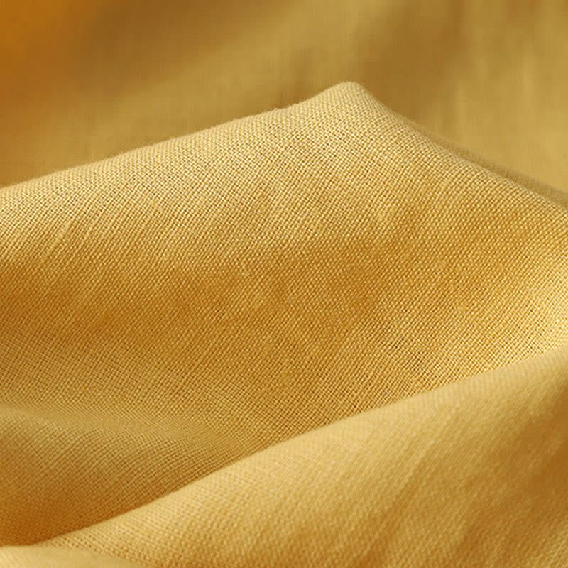 T-shirt da donna in poliestere con scollo a giro, casual, tinta unita, orlo arricciato e cravatta Buddha Stones - image 3