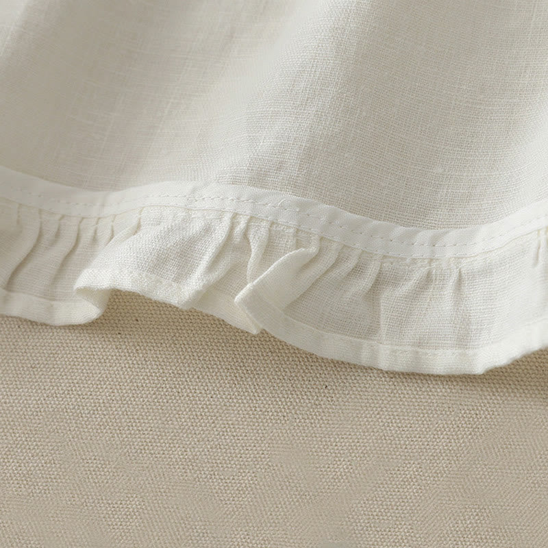 T-shirt da donna in poliestere con scollo a giro, casual, tinta unita, orlo arricciato e cravatta Buddha Stones - image 8