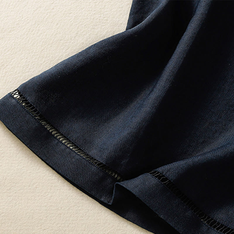 Gilet senza maniche in cotone da donna con scollo a giro semplice e bottoni, motivo Buddha Stones - image 5