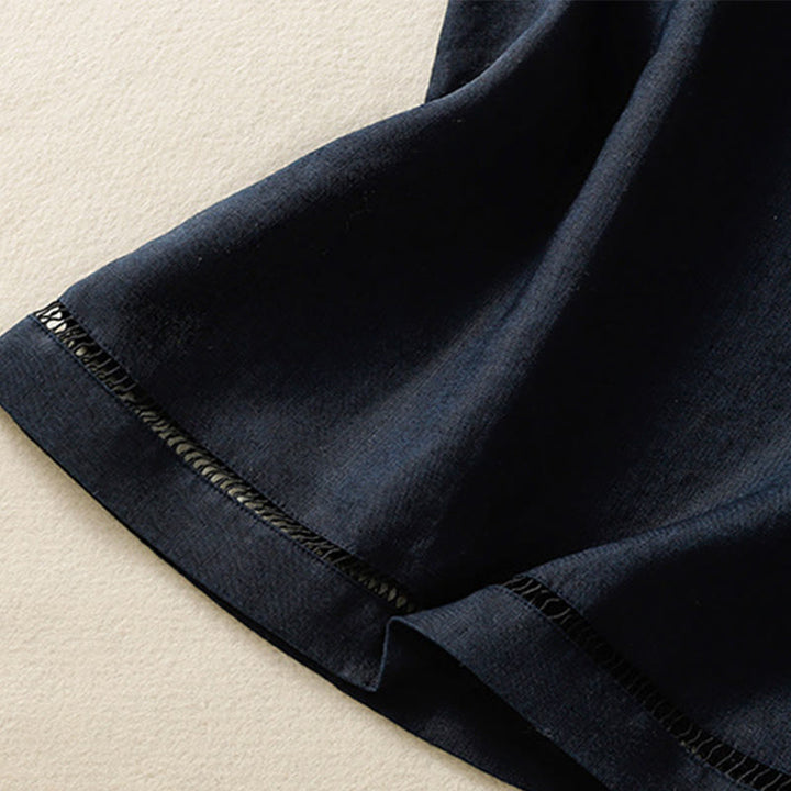 Gilet senza maniche in cotone da donna con scollo a giro semplice e bottoni, motivo Buddha Stones - image 5