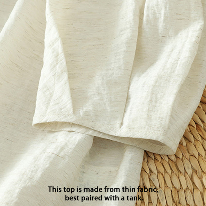 Camicia da donna con maniche a tre quarti e bottoni bianchi a tinta unita Buddha Stones - image 7