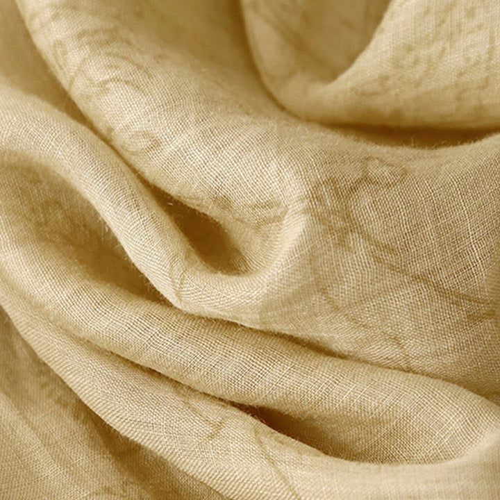 Abito midi da donna in cotone e lino con tasche, maniche corte, scollo a V e lacci, estivo , Buddha Stones - image 9