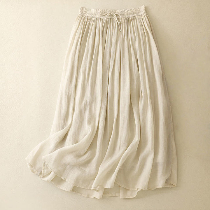 Gonna da donna con coulisse in vita elasticizzata e tinta unita, modello Buddha Stones Summer