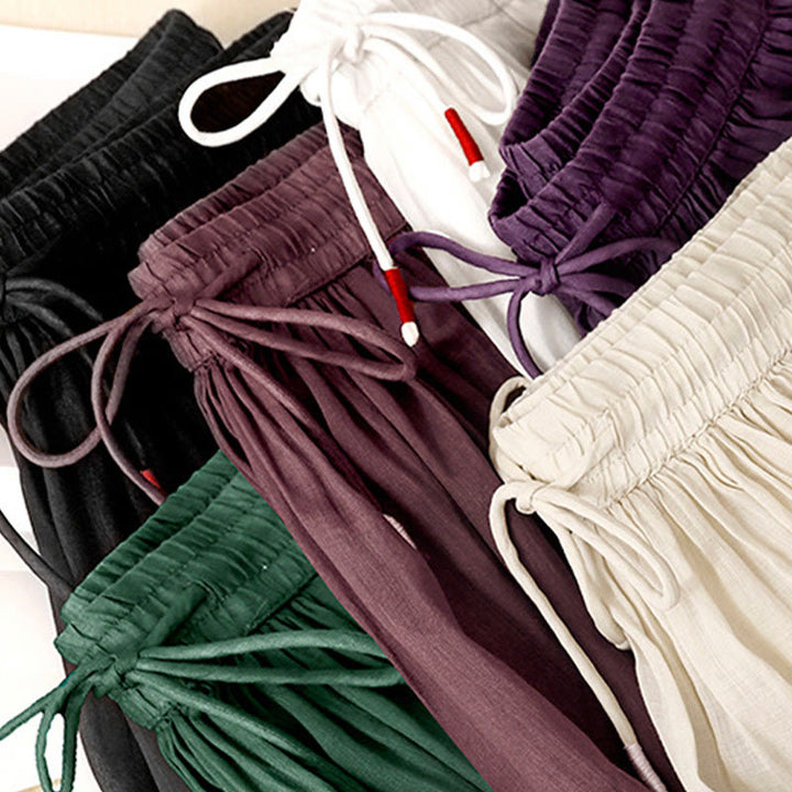 Gonna da donna estiva tinta unita con coulisse e elastico in vita, con stampa Buddha Stones. - image 29