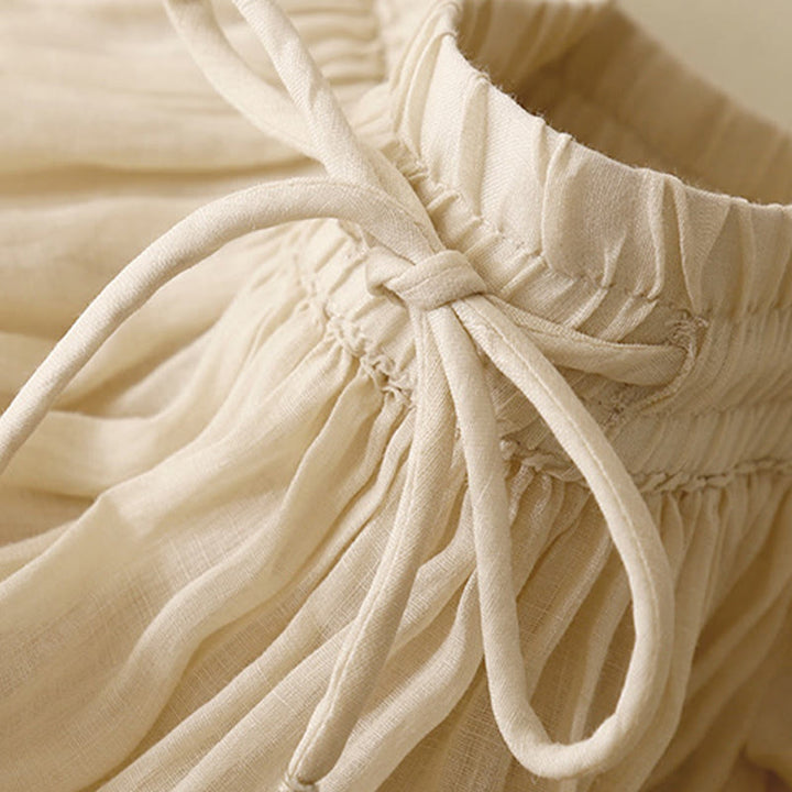 Gonna da donna con coulisse in vita elasticizzata e tinta unita, modello Buddha Stones Summer - image 23