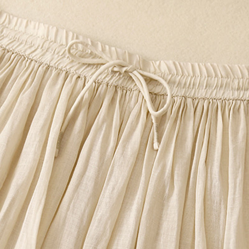 Gonna da donna con coulisse in vita elasticizzata e tinta unita, modello Buddha Stones Summer - image 22