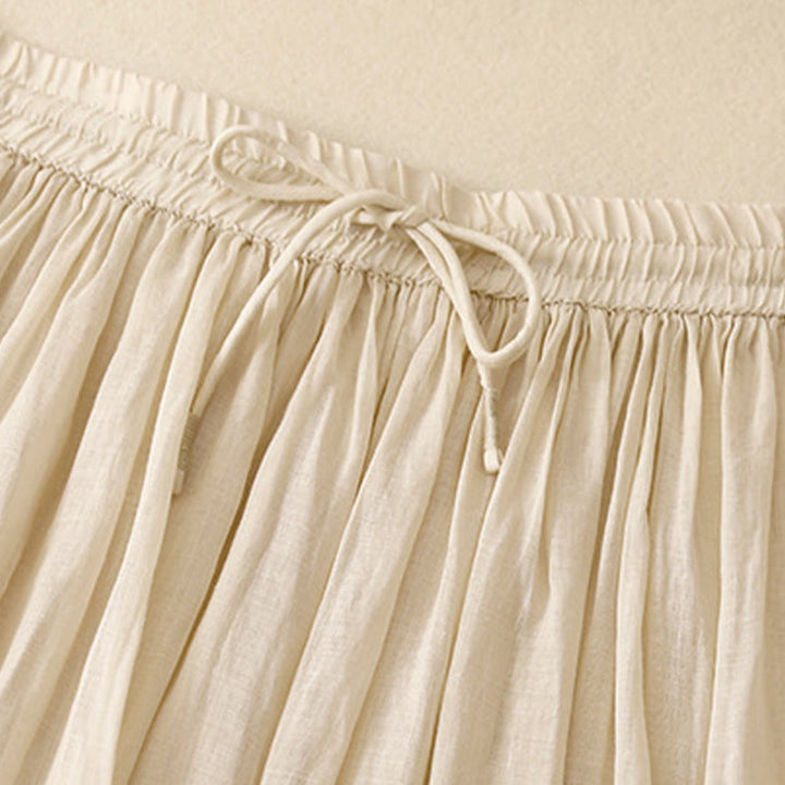 Gonna da donna con coulisse in vita elasticizzata e tinta unita, modello Buddha Stones Summer - image 22