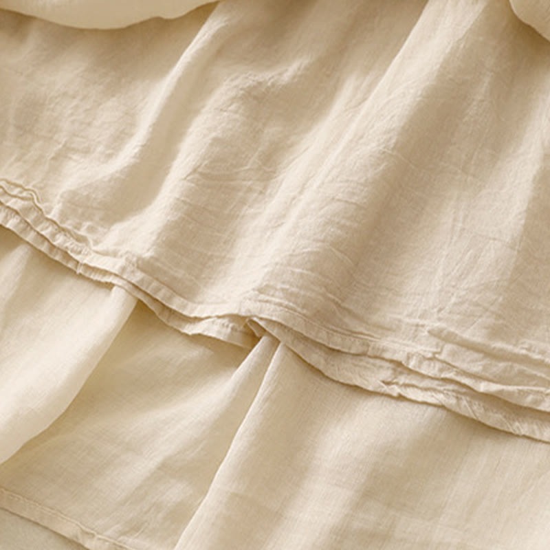 Gonna da donna con coulisse in vita elasticizzata e tinta unita, modello Buddha Stones Summer