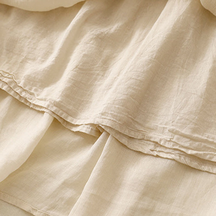 Gonna da donna con coulisse in vita elasticizzata e tinta unita, modello Buddha Stones Summer