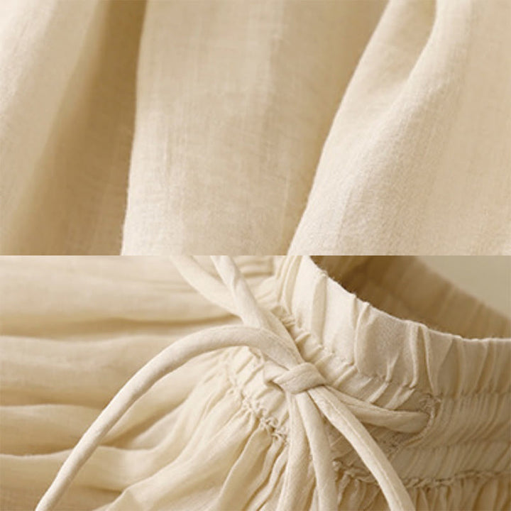 Gonna da donna con coulisse in vita elasticizzata e tinta unita, modello Buddha Stones Summer