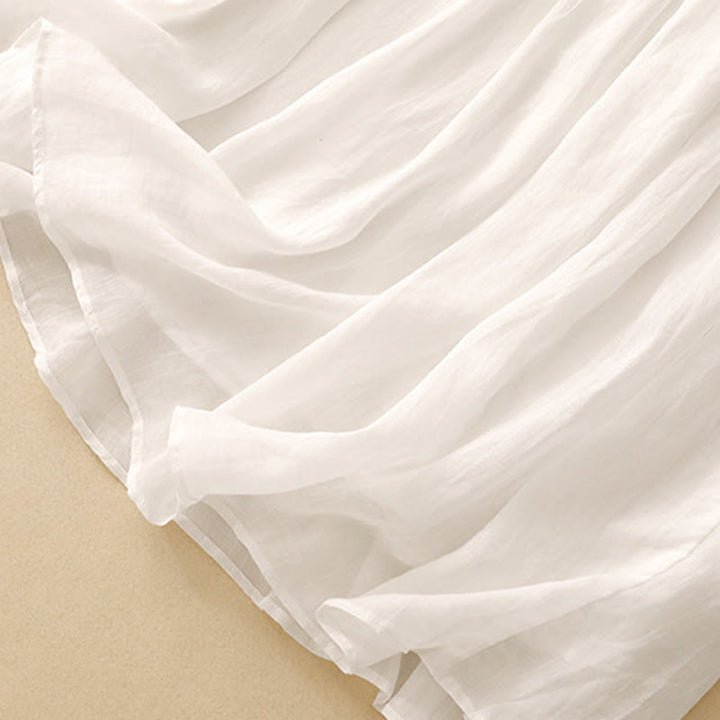 Gonna da donna con coulisse in vita elasticizzata e tinta unita, modello Buddha Stones Summer - image 4