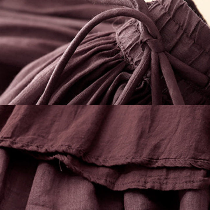 Gonna da donna con coulisse in vita elasticizzata e tinta unita, modello Buddha Stones Summer