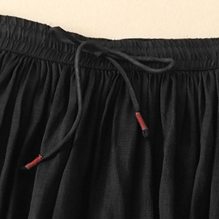 Gonna da donna estiva tinta unita con coulisse e elastico in vita, con stampa Buddha Stones. - image 13