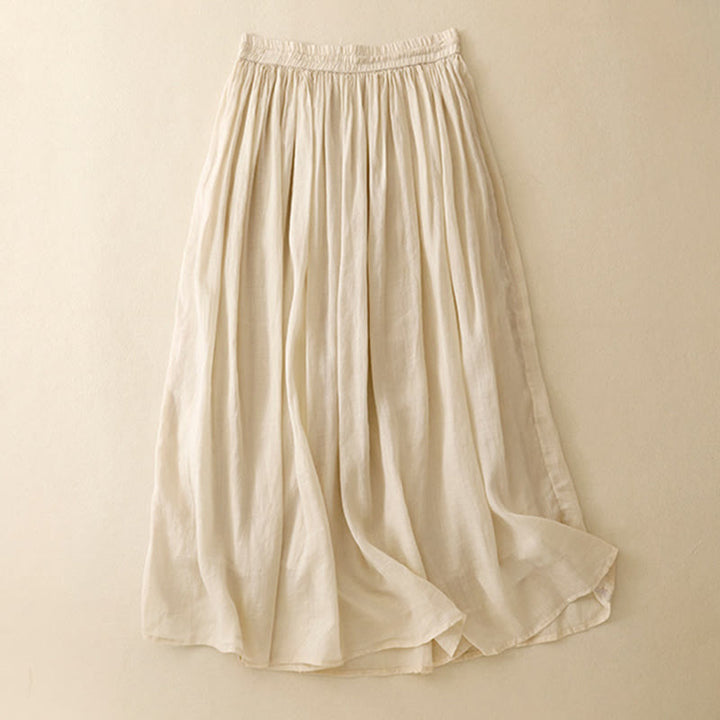 Gonna da donna con coulisse in vita elasticizzata e tinta unita, modello Buddha Stones Summer