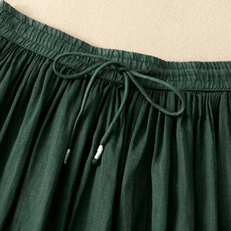 Gonna da donna con coulisse in vita elasticizzata e tinta unita, modello Buddha Stones Summer - image 6