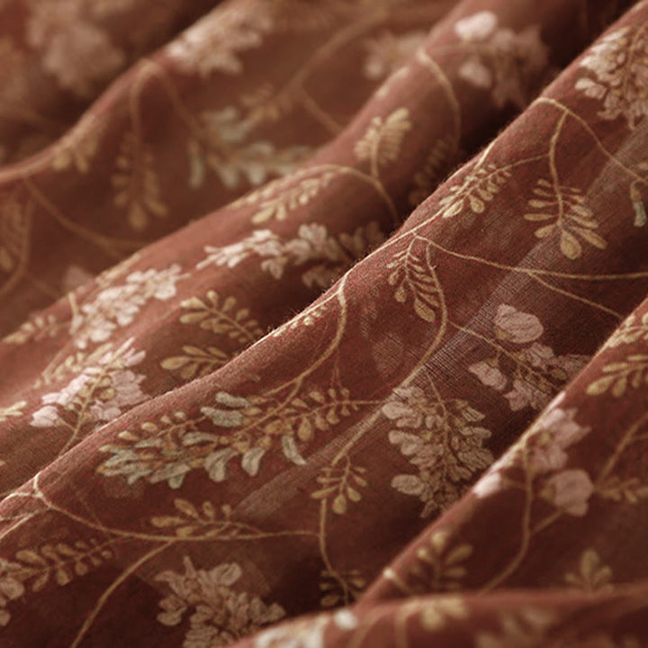 Gonna da donna in lino e cotone con tasche, a trapezio, floreale, con elastico in vita e motivo Buddha Stones - image 8