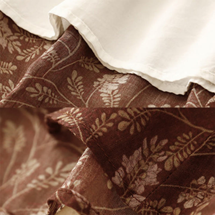 Gonna da donna in lino e cotone con tasche, a trapezio, floreale, con elastico in vita e motivo Buddha Stones - image 6