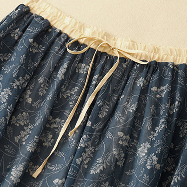 Gonna da donna in lino e cotone con tasche, a trapezio, floreale, con elastico in vita e motivo Buddha Stones - image 12