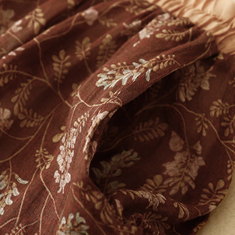 Gonna da donna in lino e cotone con tasche, a trapezio, floreale, con elastico in vita e motivo Buddha Stones - image 4