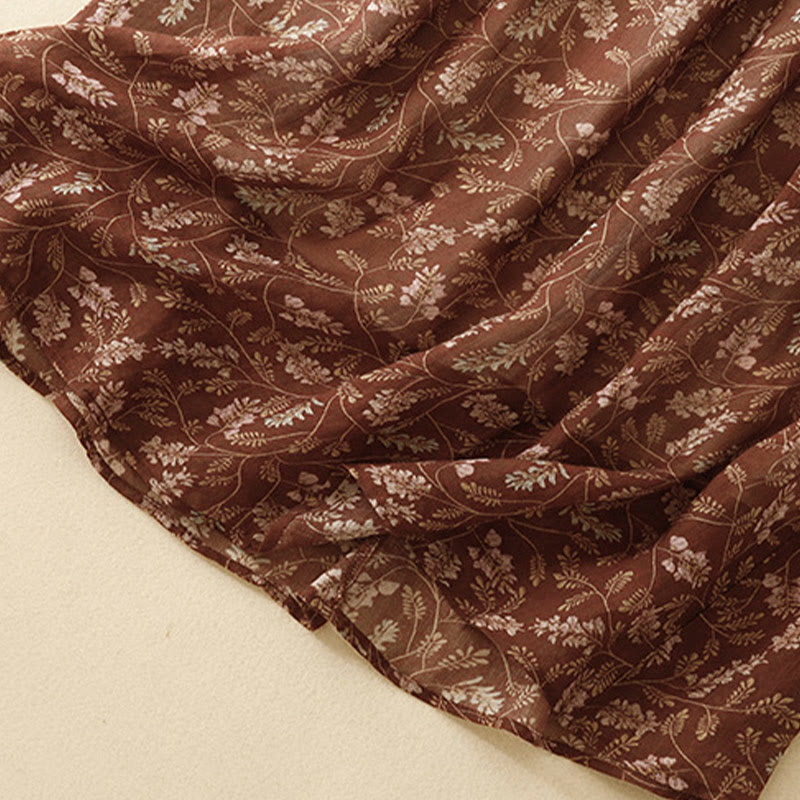 Gonna da donna in lino e cotone con tasche, a trapezio, floreale, con elastico in vita e motivo Buddha Stones - image 9