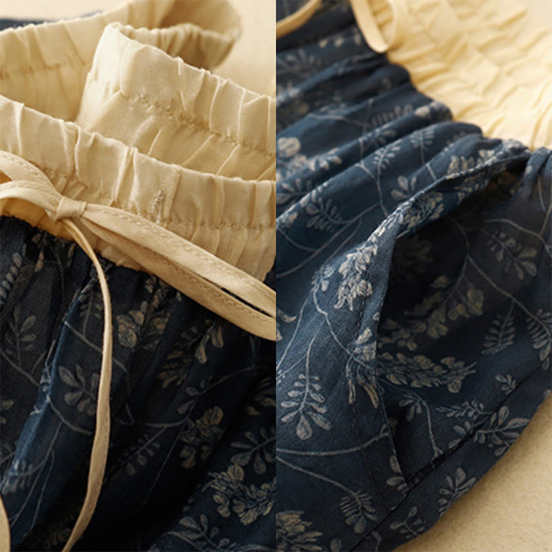 Gonna da donna in lino e cotone con tasche, a trapezio, floreale, con elastico in vita e motivo Buddha Stones - image 13