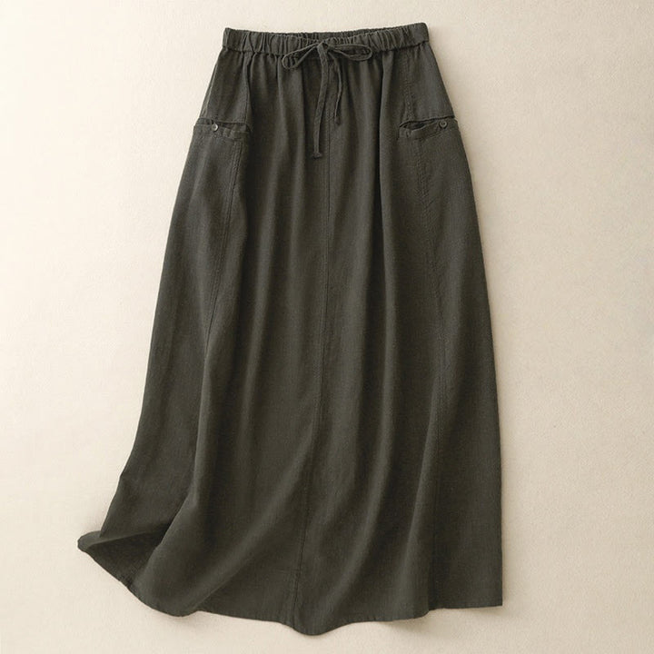 Gonna da donna in cotone con coulisse e vita elastica a trapezio, motivo Buddha Stones - Grigio scuro - US8-10, UK/AU12-14, EU40-42 (2XL) - image 14