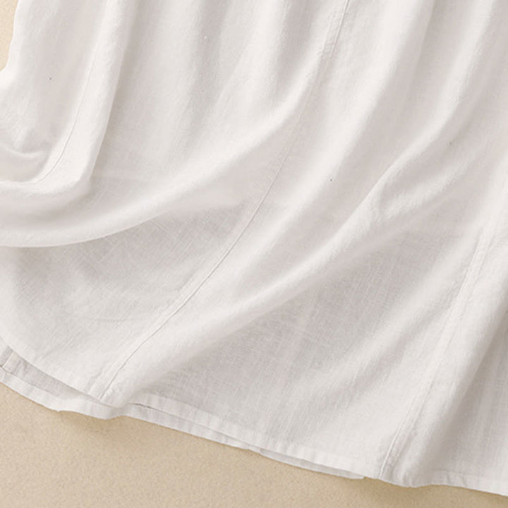 Gonna da donna in cotone con coulisse e vita elastica a trapezio, motivo Buddha Stones - image 11