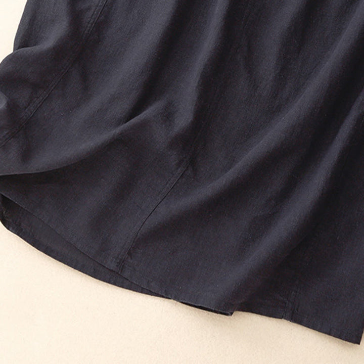 Gonna da donna in cotone con coulisse e vita elastica a trapezio, motivo Buddha Stones - image 4