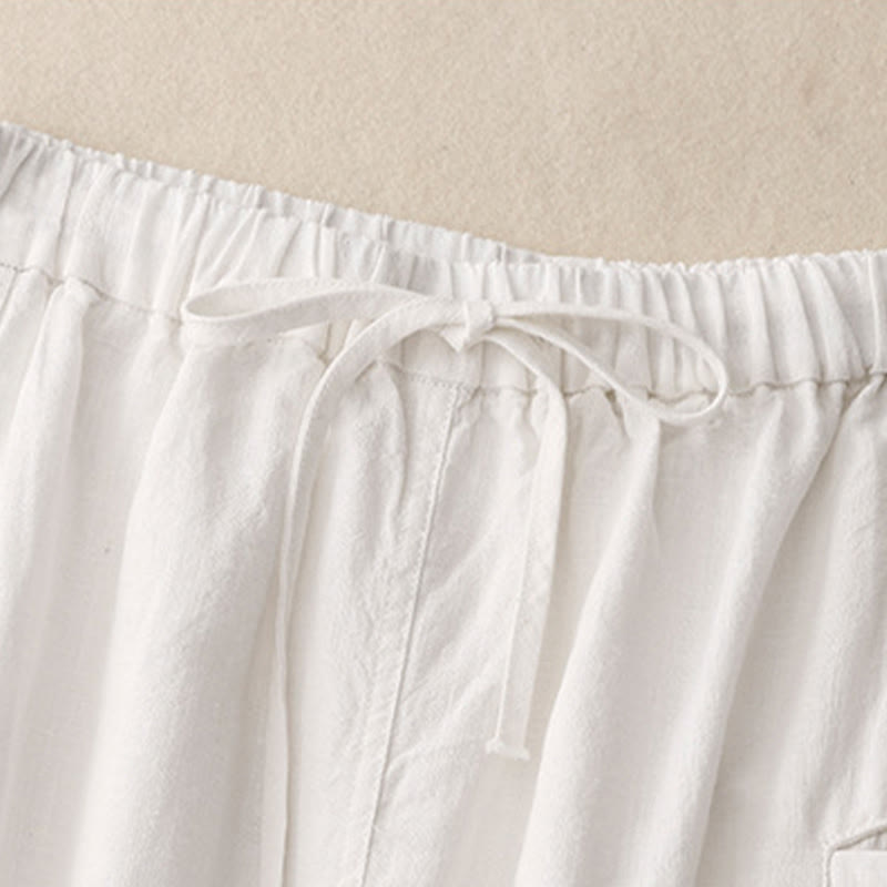 Gonna da donna in cotone con coulisse e vita elastica a trapezio, motivo Buddha Stones - image 7