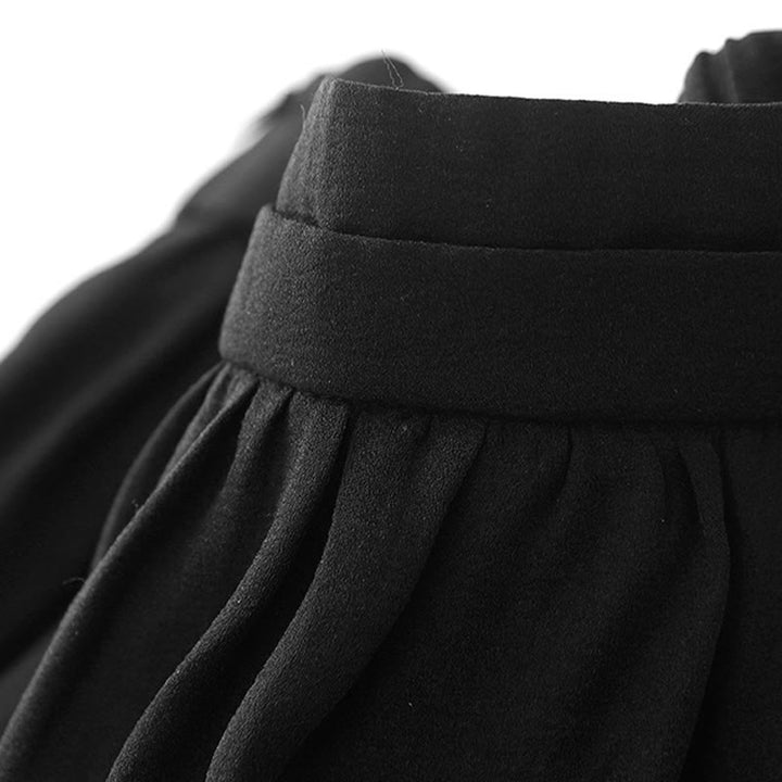 Gonna da donna con elastico in vita e tasche, modello semplice a pieghe con Buddha Stones