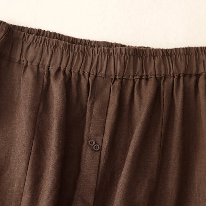 Gonna da donna in cotone con elastico in vita, tasche, bottoni, spacchi e Buddha Stones - image 2