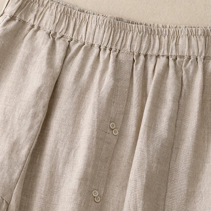 Gonna da donna in cotone con elastico in vita, tasche, bottoni, spacchi e Buddha Stones - image 12