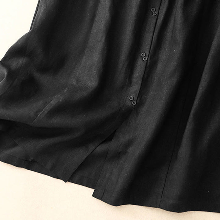 Gonna da donna in cotone con elastico in vita, tasche, bottoni, spacchi e Buddha Stones - image 9