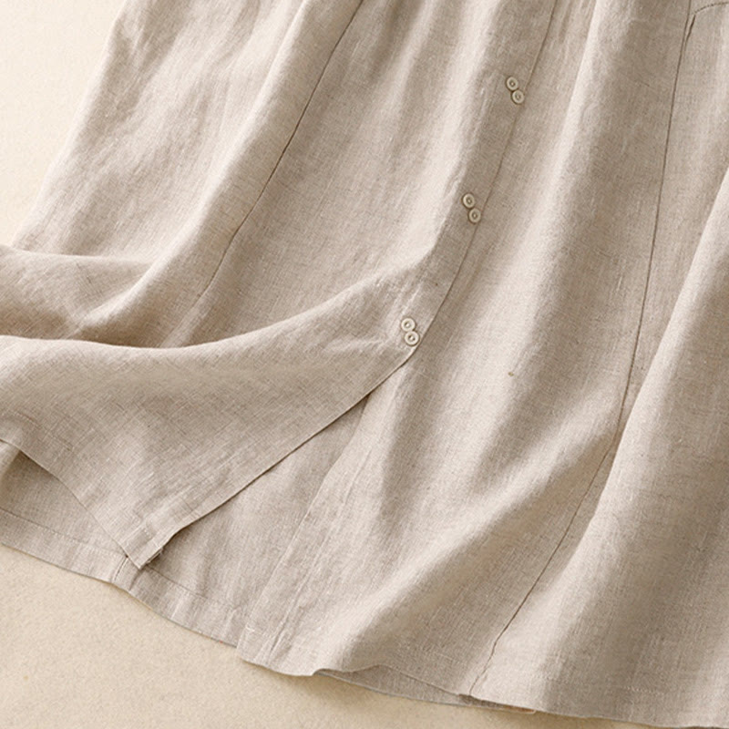 Gonna da donna in cotone con elastico in vita, tasche, bottoni, spacchi e Buddha Stones - image 13