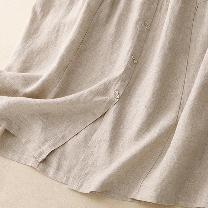 Gonna da donna in cotone con elastico in vita, tasche, bottoni, spacchi e Buddha Stones - image 13