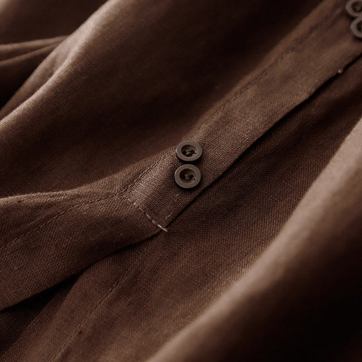 Gonna da donna in cotone con elastico in vita, tasche, bottoni, spacchi e Buddha Stones - image 3