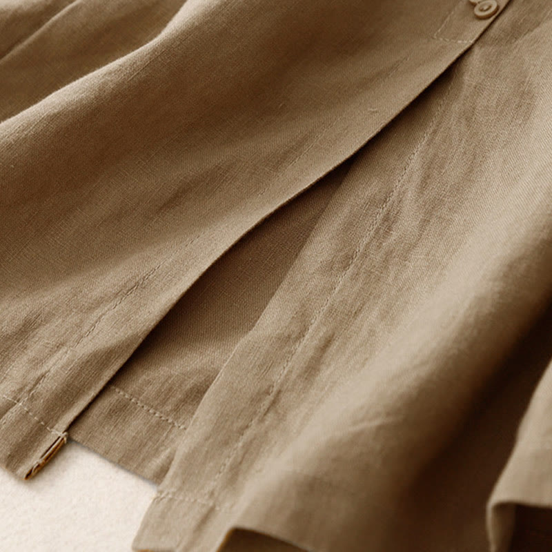 Gonna da donna in cotone con elastico in vita, tasche, bottoni, spacchi e Buddha Stones - image 23