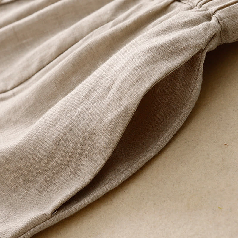 Gonna da donna in cotone con elastico in vita, tasche, bottoni, spacchi e Buddha Stones - image 14