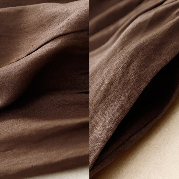 Gonna da donna in cotone con elastico in vita, tasche, bottoni, spacchi e Buddha Stones - image 4