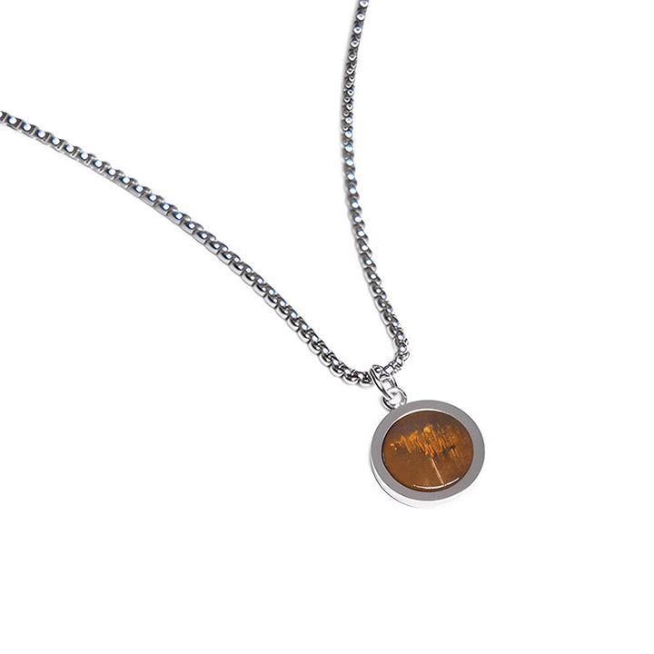 Collana con ciondolo di purificazione in acciaio al titanio, Buddha Stones, pietra naturale, turchese, occhio di tigre, lazurite, lapislazzuli, malachite - image 2