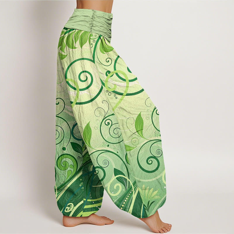 Pantaloni harem da donna con motivo floreale in cotone casual Buddha Stones - image 2