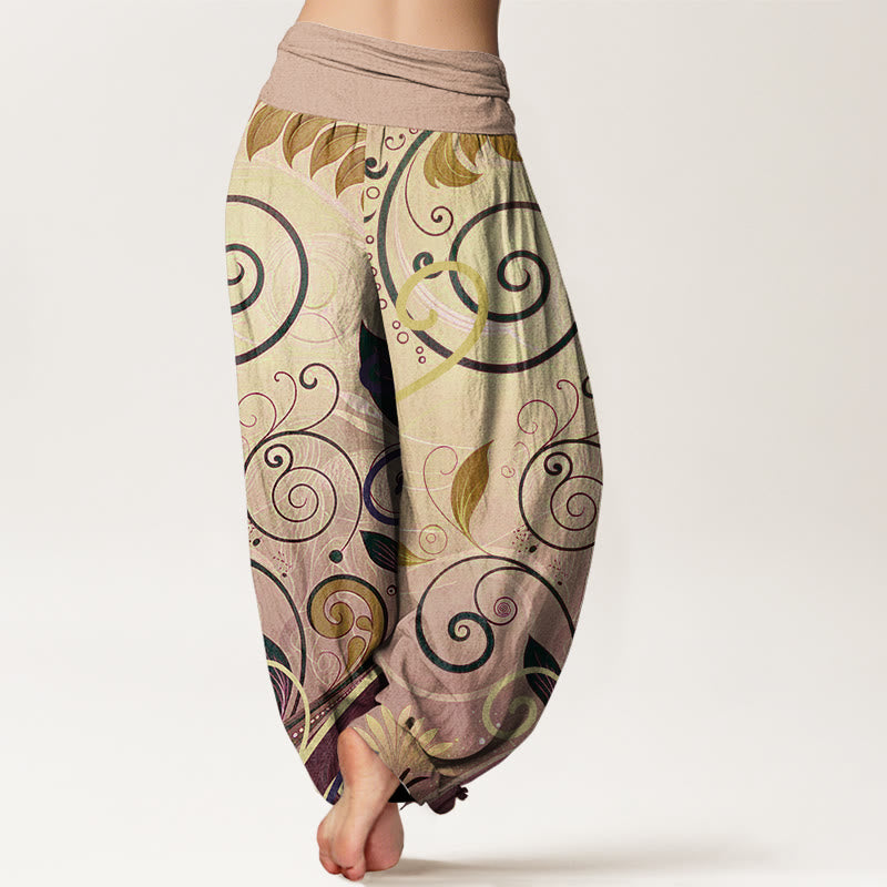 Pantaloni harem da donna con motivo floreale Buddha Stones Casual Vining - image 9