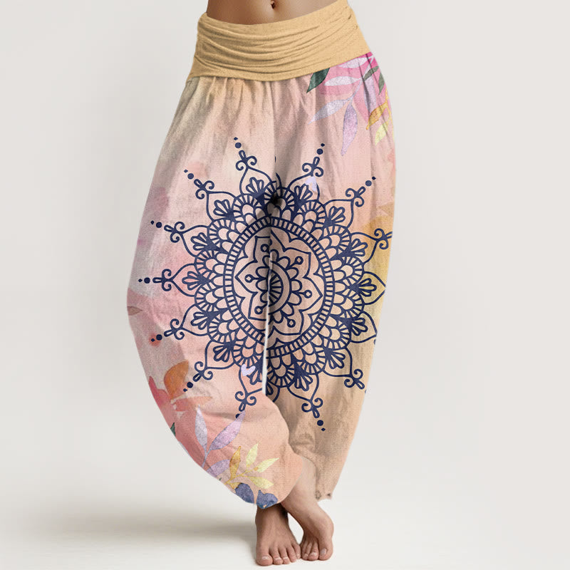 Pantaloni harem da donna con motivo mandala casual Buddha Stones - PeachPuff - US22, UK/AU26, EU54 (6XL) - image 1