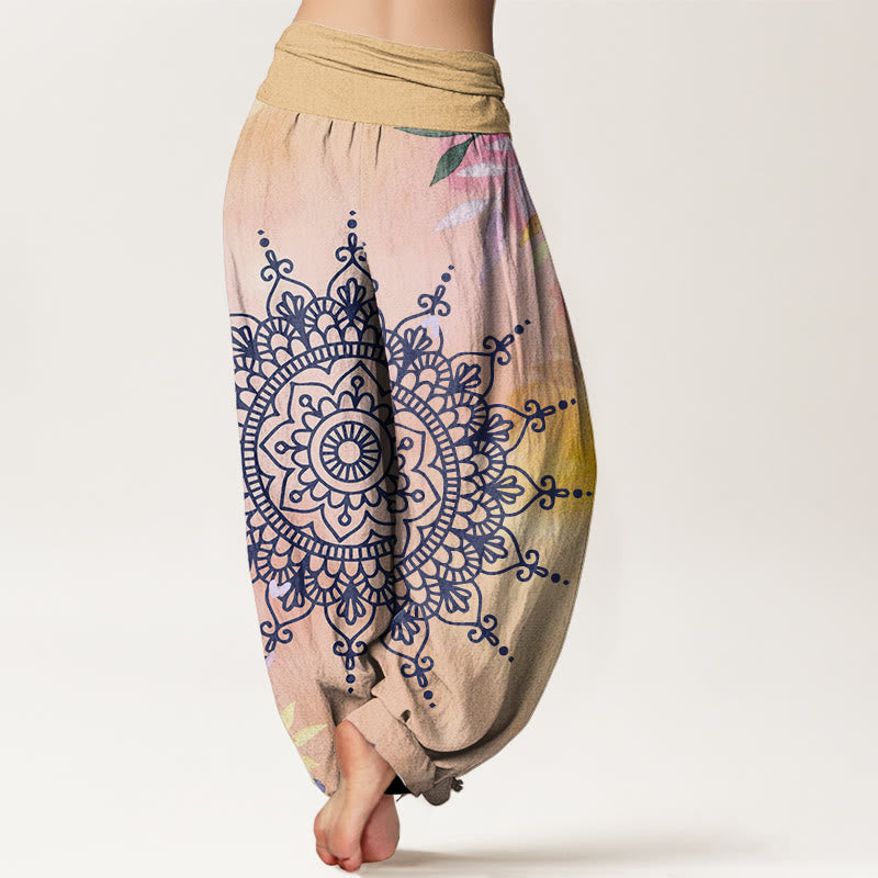 Pantaloni harem da donna in cotone con motivo mandala Buddha Stones - image 1