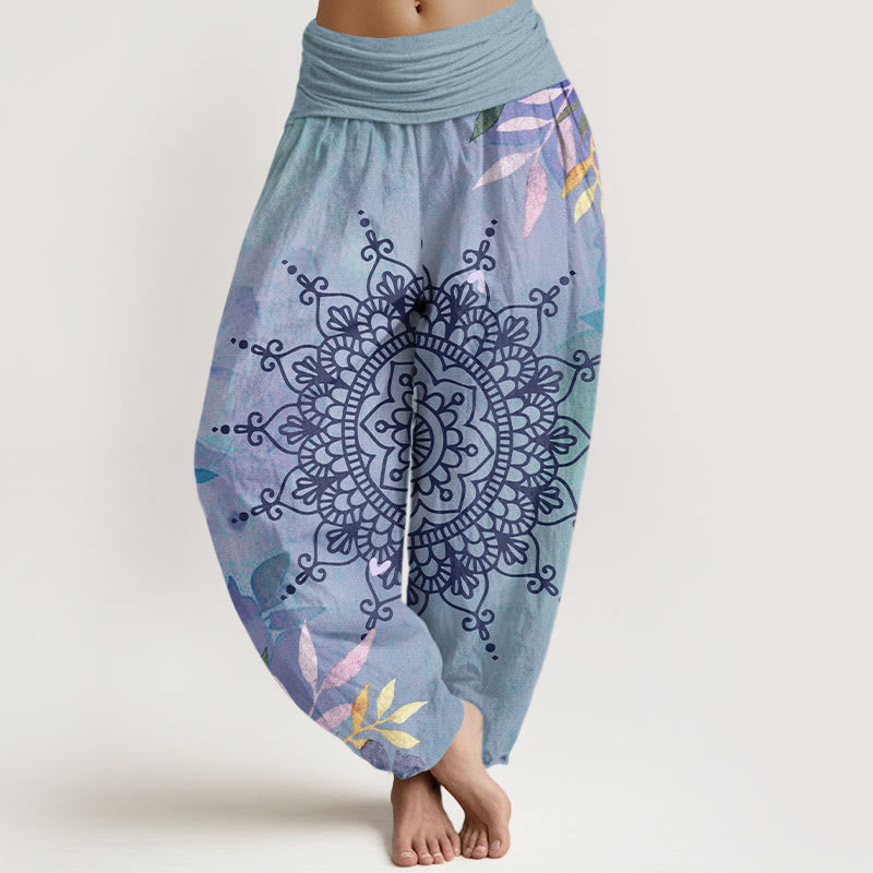 Pantaloni harem da donna con motivo mandala casual Buddha Stones - BluAcciaioChiaro - US22, UK/AU26, EU54 (6XL) - image 5