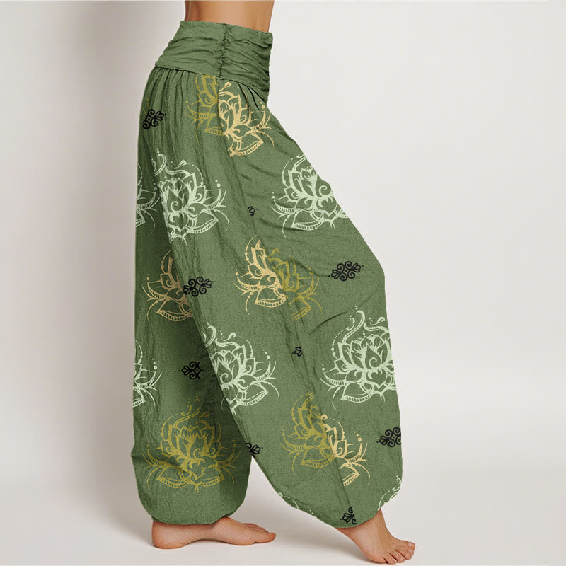 Pantaloni harem da donna con motivo a fiori di loto Buddha Stones , vari colori - image 7
