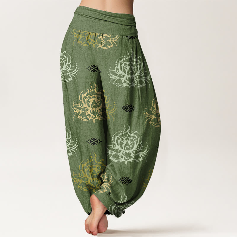 Pantaloni harem da donna con motivo a fiori di loto Buddha Stones , vari colori - image 6