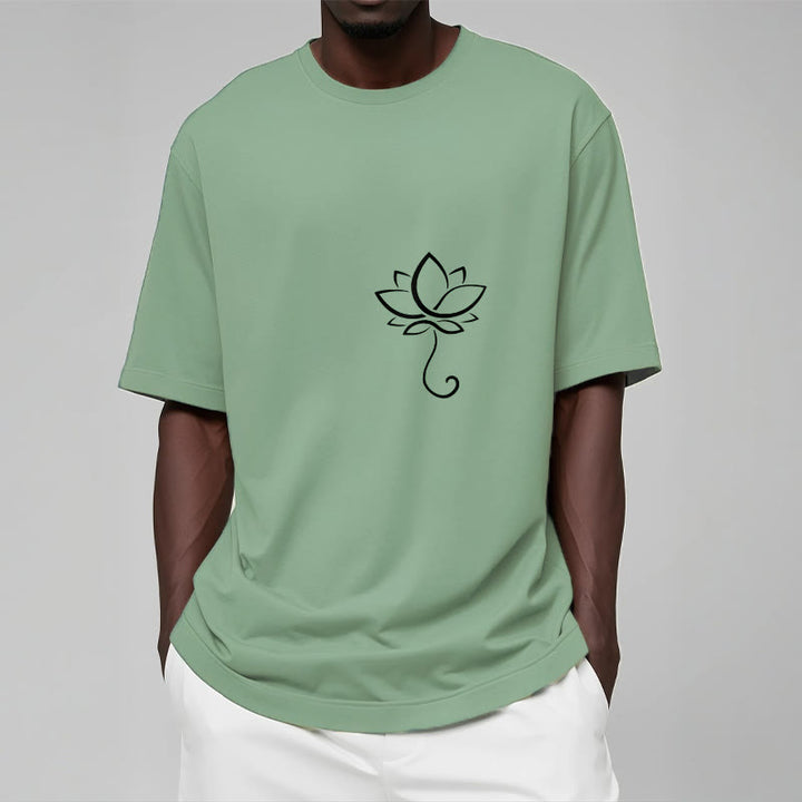 Maglietta casual con motivo a fiori di loto Buddha Stones - image 16