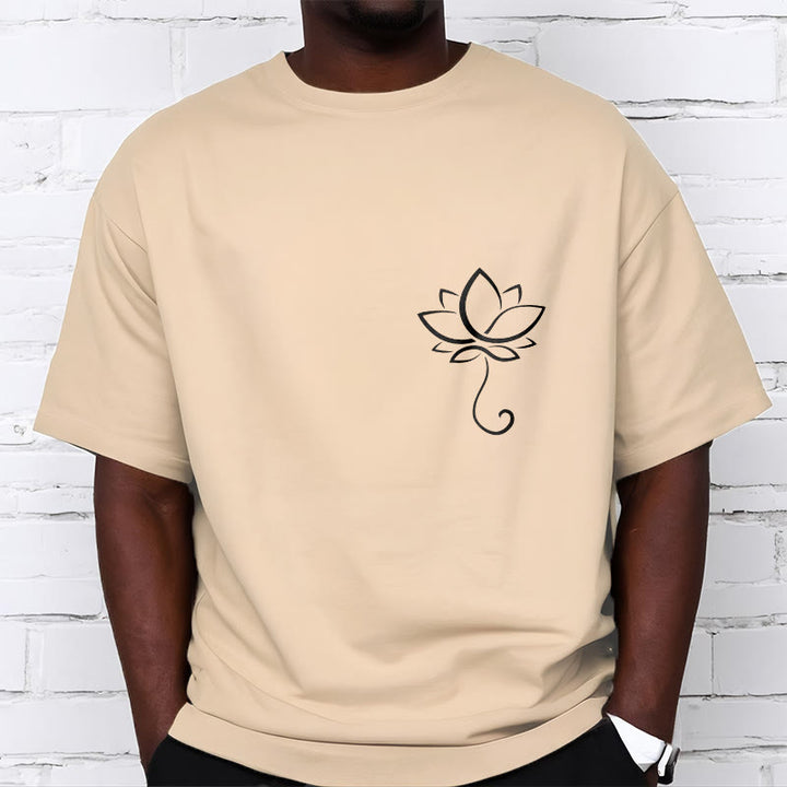 Maglietta casual con motivo a fiori di loto Buddha Stones - image 12