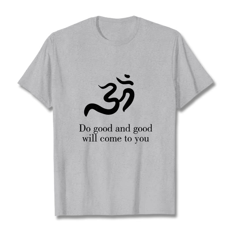 Maglietta casual in cotone con motivo spirituale in sanscrito e simbolo Om di Buddha Stones - image 20